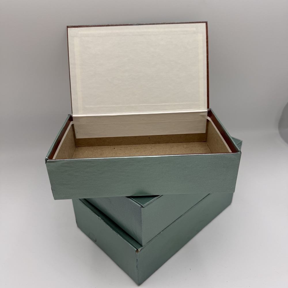Nesting Decorative Cardboard Storage Boxes Set of 3 Lid Organizing DIY Decoupage